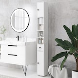 thumbnail of Kleankin mueble auxiliar baño moderno armario alto de baño con 1 cajón 5 estantes ajustables y 2 armarios carga 30 kg 20x20x180 cm