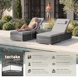 thumbnail of tectake Espreguiçadeira de Rattan Dupla Carbonera com Mesa Cinza - Ajustável e Conforto Interior/Exterior