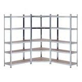 thumbnail of Pack 2 Modulaire Stellingkasten en 1 Hoekkast met 5 Planken 2625kg 136x40x180cm Zilver 7house