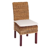 thumbnail of Lote de 2 sillas de comedor silla de mimbre M69 silla BALI mimbre plátano ~ light, con cojín