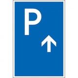 thumbnail of Schild I Parkplatzschild mit Pfeil geradeaus, Aluminium, 400x600mm
