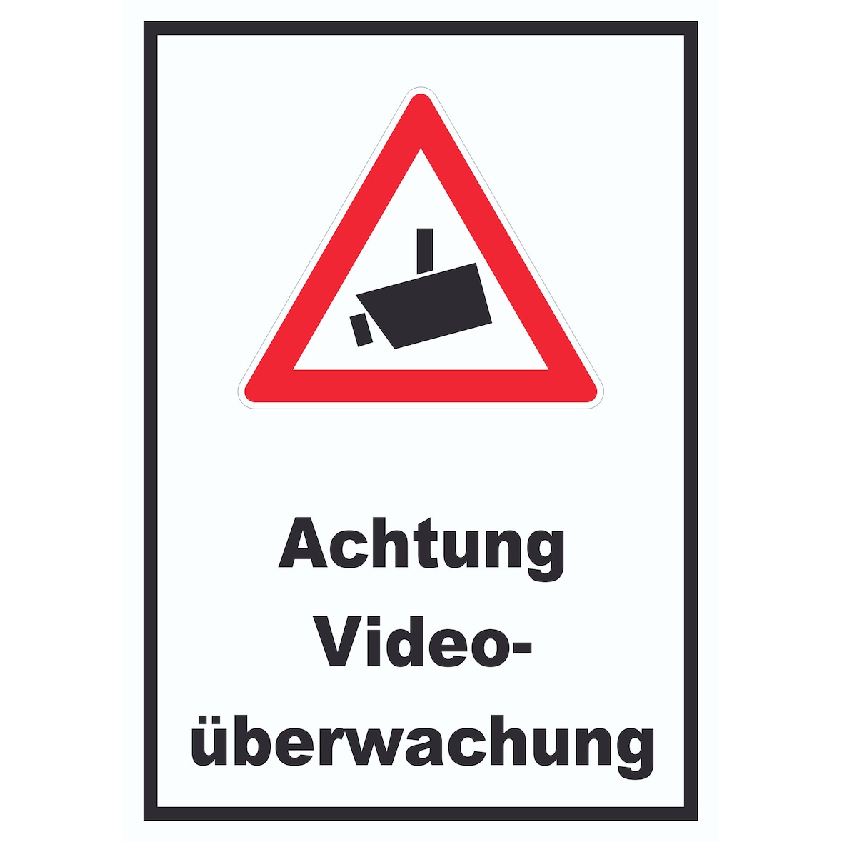 Achtung Videoüberwachung Schild A0 Rückseite selbstklebend