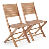 thumbnail of Lot de 2 chaises pliantes en bois d'eucalyptus - Oviala