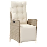 thumbnail of vidaXL Gartensessel mit Fußteil Verstellbar Beige Poly Rattan
