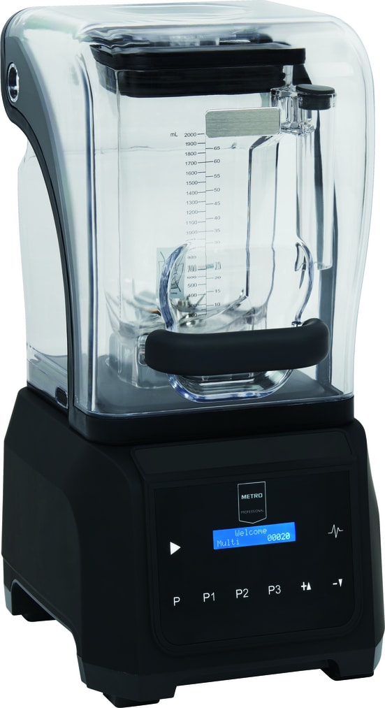METRO PROFESSIONAL Batidora de vaso con campana insonorizada GBB1100, 24.5 x 28.5 x 48.5 cm, 2 L, negro