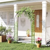 thumbnail of Outsunny arco de jardín de acero para rosas arco de boda diseño espiral corazón para plantas trepadoras para decoración patio 125x37x230 cm negro