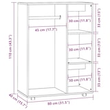 thumbnail of vidaXL Kledingkast 80x40x110 cm bewerkt hout gerookt eikenkleurig