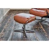 thumbnail of KAWOLA Sessel MODO Relaxsessel drehbar Leder braun mit Hocker