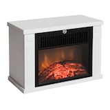 thumbnail of HOMCOM Portátil Mini Estufa Eléctrica Calefactor Chimenea Pequeña Termostato Ajustable 600/1200W Llama Decorativa 34x17x25cm Blanco