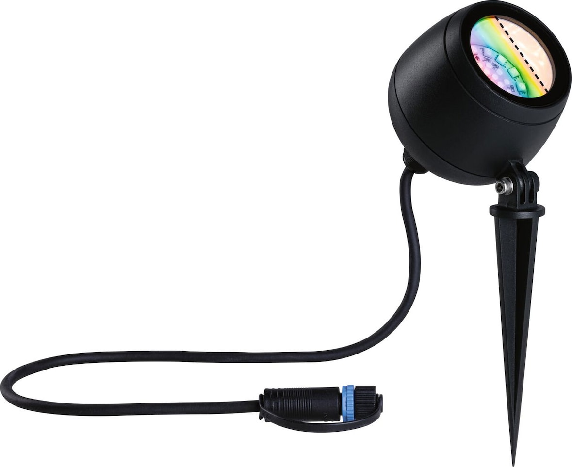 Paulmann Plug & Shine Projecteur de jardin LED Smart Home Zigbee 3.0 Kikolo   IP65 RGBW+ 6,2W   Anthracite 94769