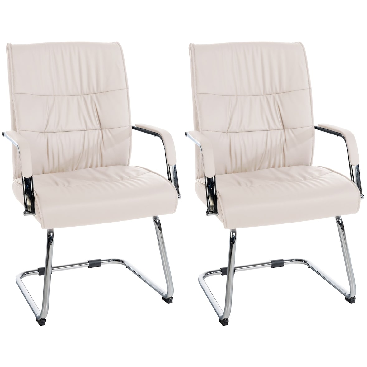 Set di 2 sedie per visitatori Sievert crema