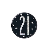 thumbnail of Anstecker schwarz & silber Zahl 21