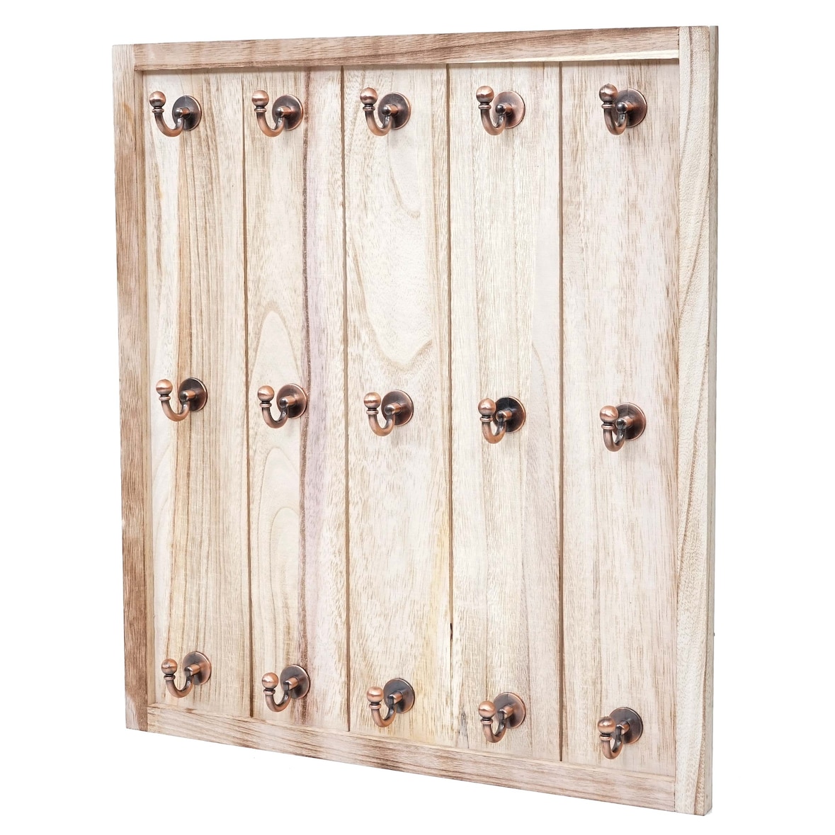 Décoshop26 - Wandregal im Vintage-Design für Tassen 50 x 45 x 5 cm mit 15 Haken praktischer Landhausstil aus natürlichem 04_0011117