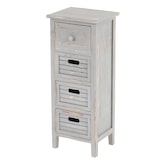 thumbnail of Kommode T18, Schubladenschrank Schrank, 4 Schubladen, 74x30x25cm Shabby-Look Vintage ~ grau