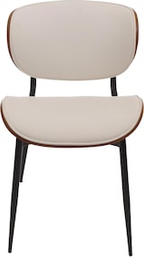 thumbnail of 2er-Set Esszimmerstuhl HWC-O45, Stuhl, Bugholz Kunstleder 280g/m² Öko-Tex FSC® ~ Walnuss-Optik, weiß
