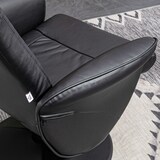 thumbnail of Relaxsessel mit Hocker Kunstleder Schwarz 101x76x76 cm mit Liegefunktion bis 145 Grad drehbar, hoher Rücken, Metallrahmen für Wohnzimmer Büro
