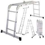 thumbnail of Alu-Multi-3-Gelenk-Leiter, 3 x 4 Sprossen, Arbeitsbühne, Anlege- & Bockleiter, kompakt klappbar, 15,5 kg, praktische Universal-Leiter, Raburg Stage