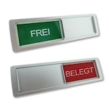 thumbnail of Schiebeschild "Frei-Belegt" in einem silberfarbenen Kunststoffschiebeprofil ca. 178x50mm