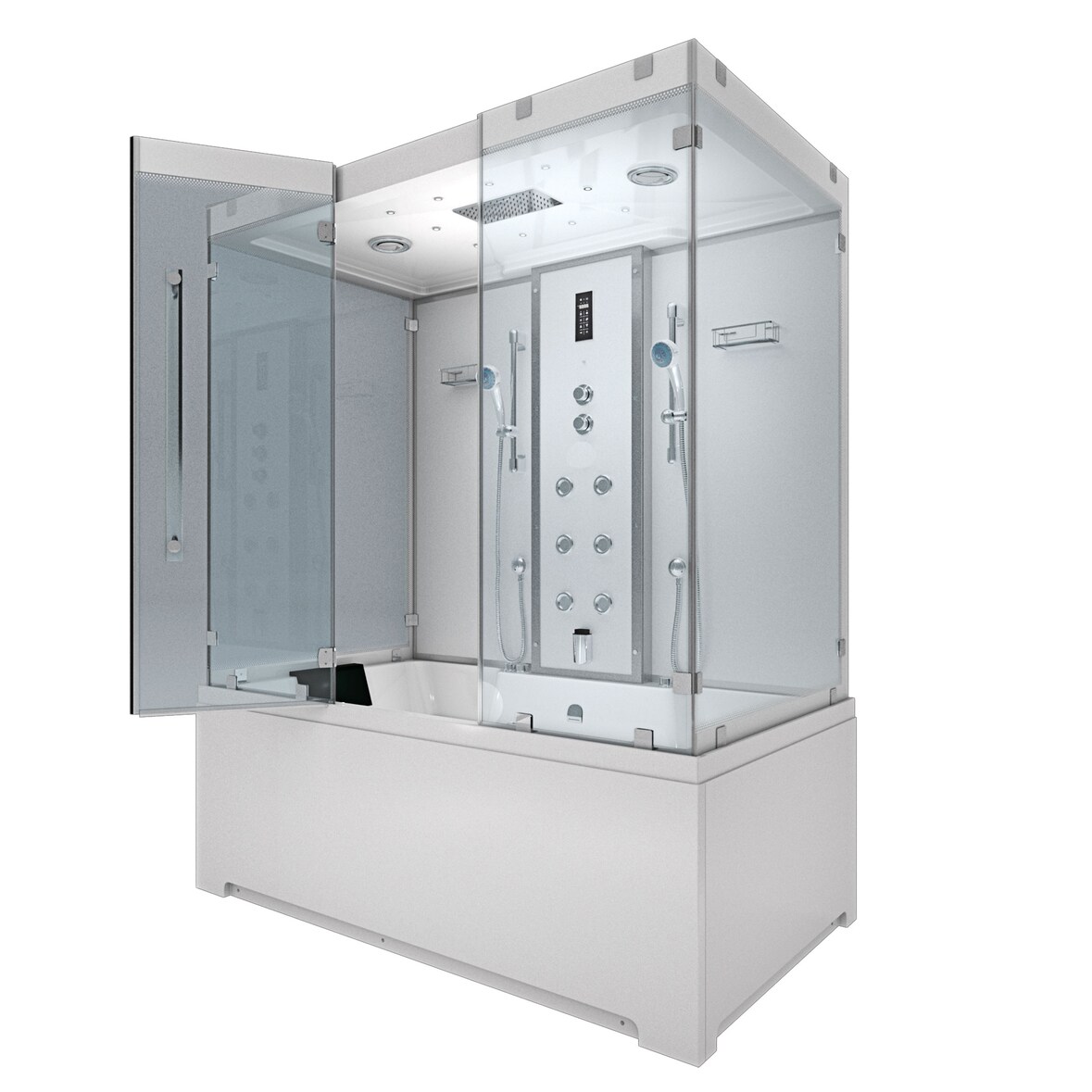 Kombination Badewanne Dusche K80-WS-EH-A-EC-SC-EA Duschtempel 100x180 cm Schlauchreinigung + Scheibenversiegelung