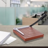 thumbnail of HOMCOM cortador de papel A4 guillotina profesional para papelería fotográfica capacidad 12 hojas con regla guía cizalla de cuchilla 48x26,5x5 cm