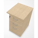 thumbnail of BURONOMIC caisson hauteur bureau 3 tiroirs dont 1 DS P60  avec top L50 P60 Chêne fil et poignées aluminium