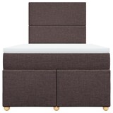thumbnail of vidaXL Boxspringbett mit Matratze Dunkelbraun 120x190 cm Stoff