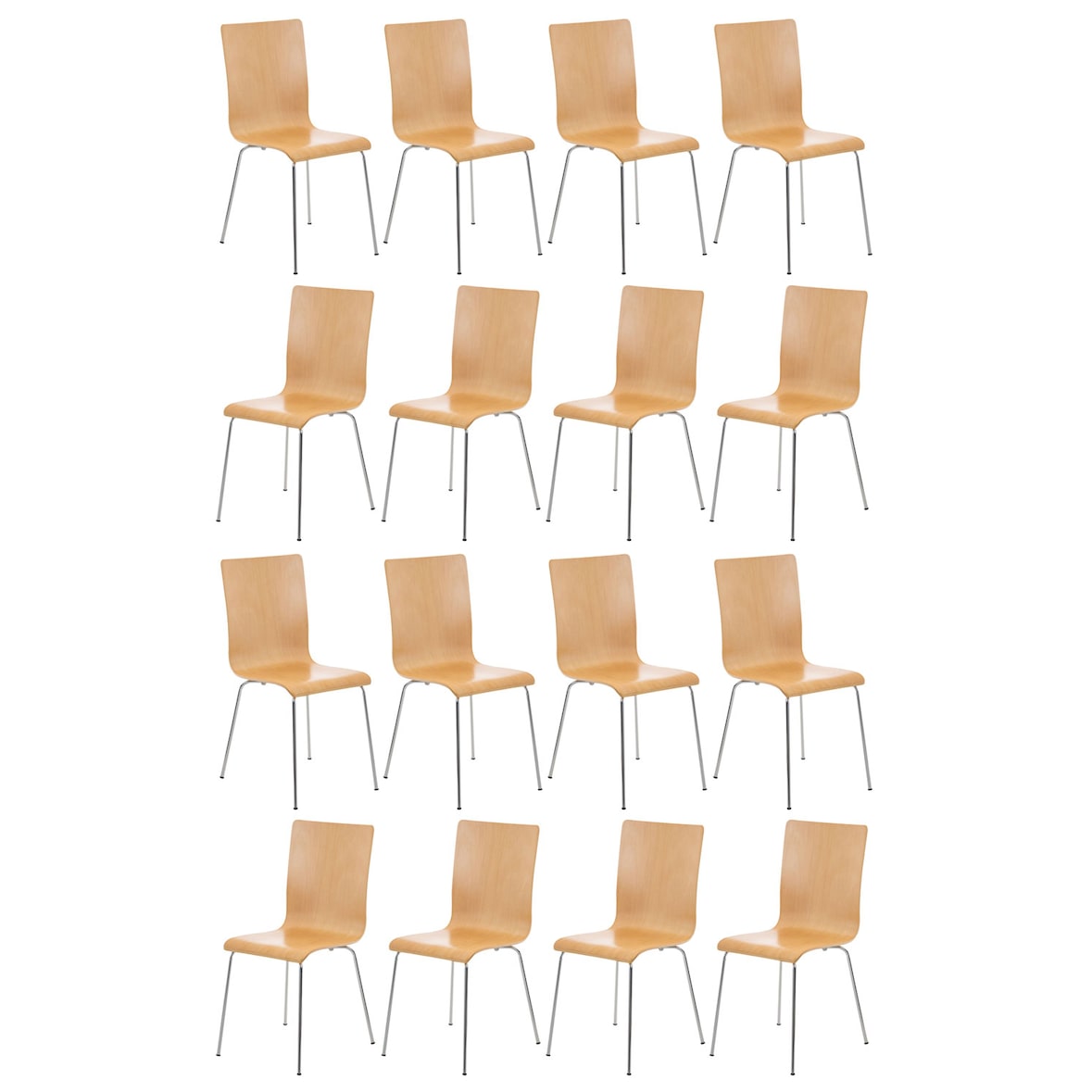 16er-Set Wartezimmerstuhl PEPE natura