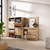 thumbnail of Sapateira, Organização Armazenamento, 227x35x145cm, Para quarto, dormitório, Cómoda, Tiras Deco. Madeira, Estilo moderno, Carvalho _ 458_47