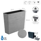 thumbnail of Prosperplast - Vaso colore cemento con serbatoio, collezione FURU - 58x18x49,8 cm, capacità 12 L