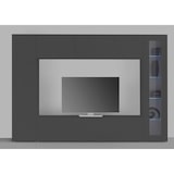 thumbnail of Dmora Wohnzimmermöbel Donatello, TV-Wohnzimmer-Set, Mehrzweck-Wohnzimmermöbel mit Vitrine und LED-Licht, 100% Made in Italy, cm 260x30h180, Anthrazit