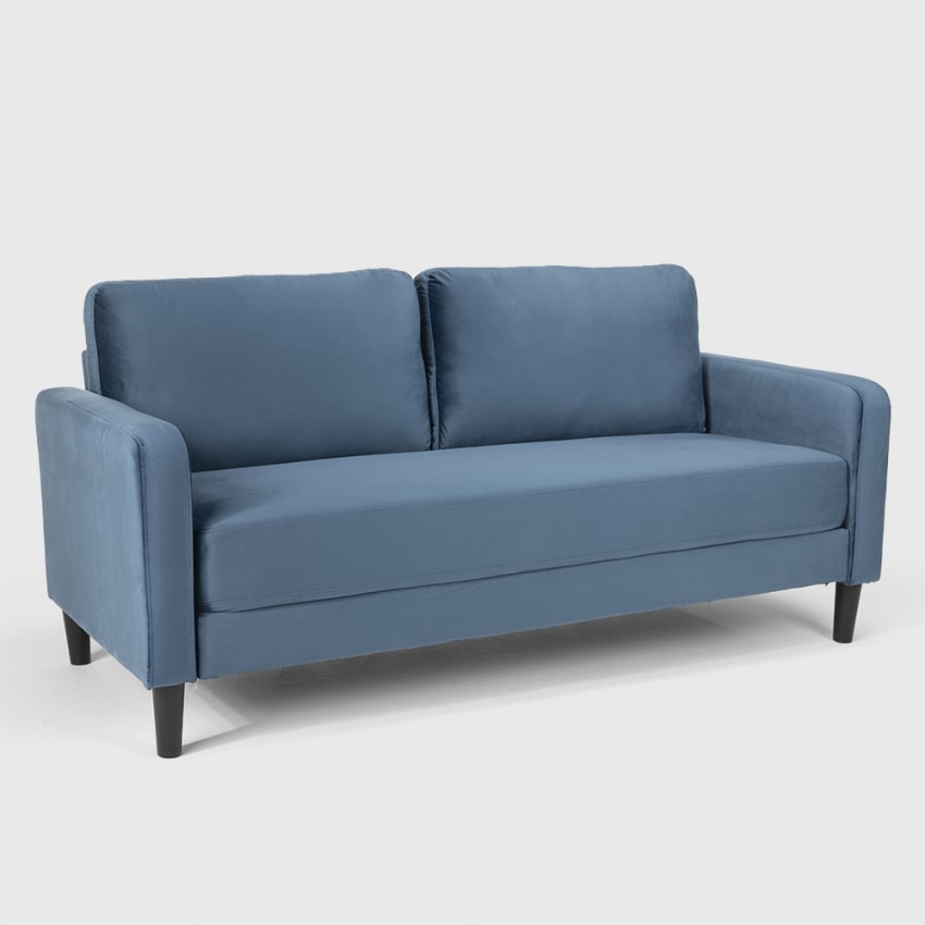 Divano 3 posti design moderno per soggiorno e salotti in tessuto Portland - Blu-DI111515BL