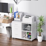 thumbnail of HOMCOM Mobile Porta Stampante Ufficio 3 Cassetti 4 Ruote e Ripiani