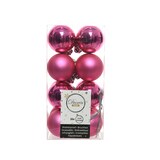 thumbnail of 16 Weihnachtskugeln Kunststoff 4 cm Pink