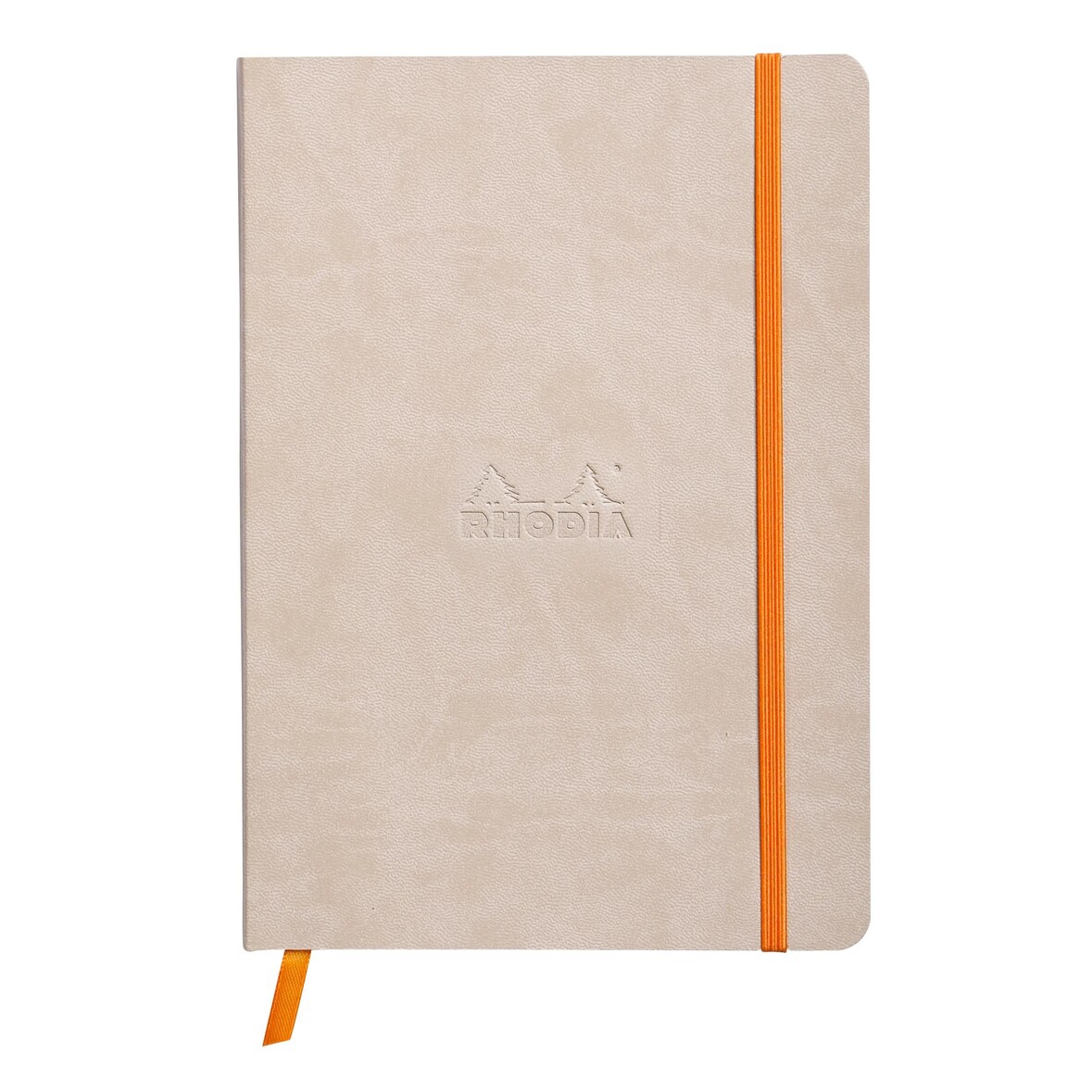 Rhodiarama Notizbuch A5 Softcover, 80 Blatt elfenbein 90g, dot/punktkariert, mit Gummizugverschluss - Beige 117455C