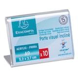 thumbnail of EXACOMPTA Segnaposto da tavolo per formato A9 orizzontale, cod. 89058QD in PMMA (acrilico) trasparente, resistente ai raggi UV. Confezione da 20 pz.