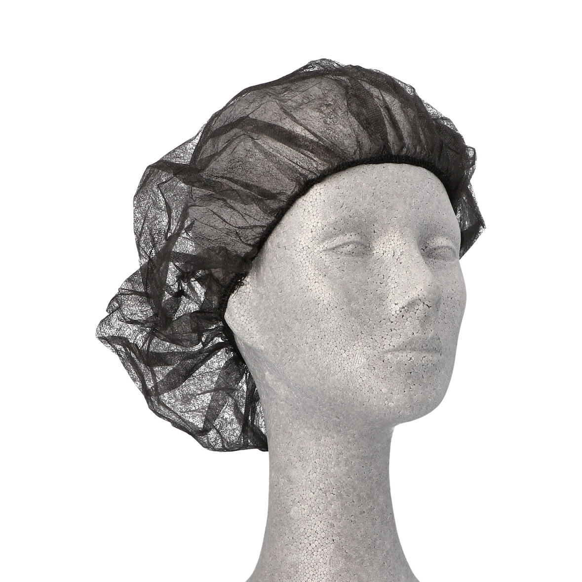 WORK-INN, Baret met elastiek "WORK-INN/PS", non-woven Ø 52 cm zwart
