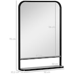 thumbnail of HOMCOM espejo decorativo de pared 50x70cm espejo rectangular de metal con estante de almacenamiento para salón dormitorio entrada estilo moderno negro