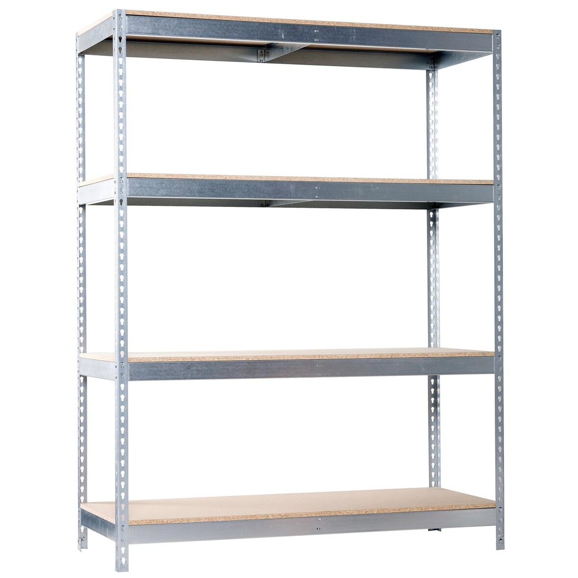 SimonRack Rayonnage industriel, 2000x1800x450 mm, 400 kg au point de flexion, 4 étagères bois, rayonnage garage, Galvanisé/Bois- Ecoforte