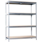 thumbnail of SimonRack Rayonnage industriel, 2000x1800x450 mm, 400 kg au point de flexion, 4 étagères bois, rayonnage garage, Galvanisé/Bois- Ecoforte