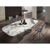 thumbnail of Angel Cerdá Mesa comedor rectangular mármol porcelánico y acero color champagne 1140C