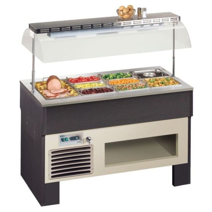 KBS Bain Marie mit elektrischer Haube 2062x750x1528 mm GN1/1 Holz laminiert