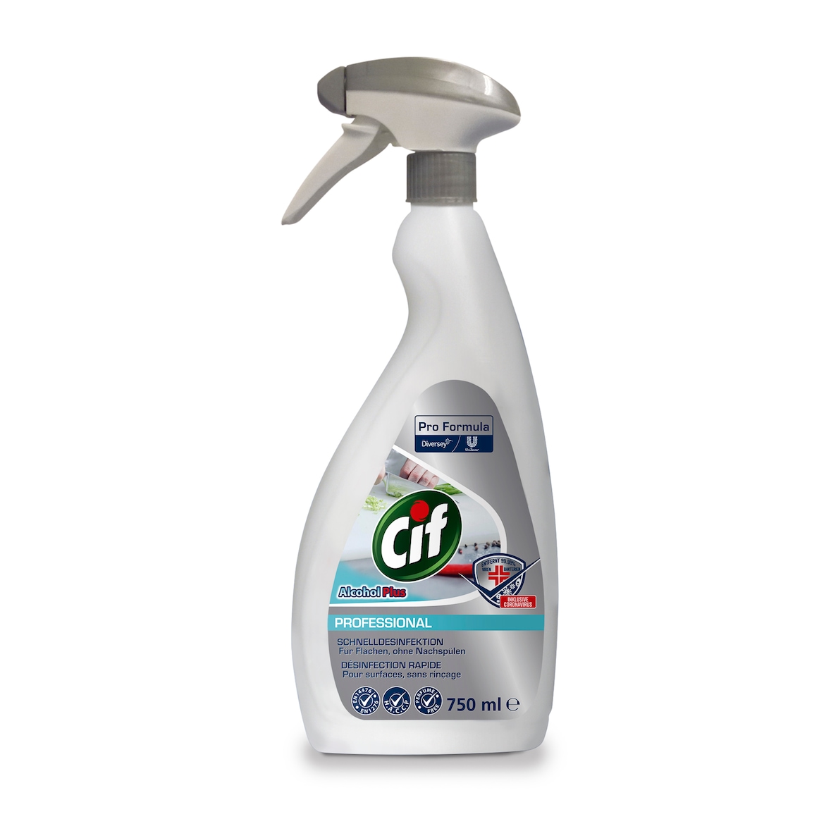 Cif Professional Alcohol Plus, RKI und VAH geprüft, 750ml Sprühflasche