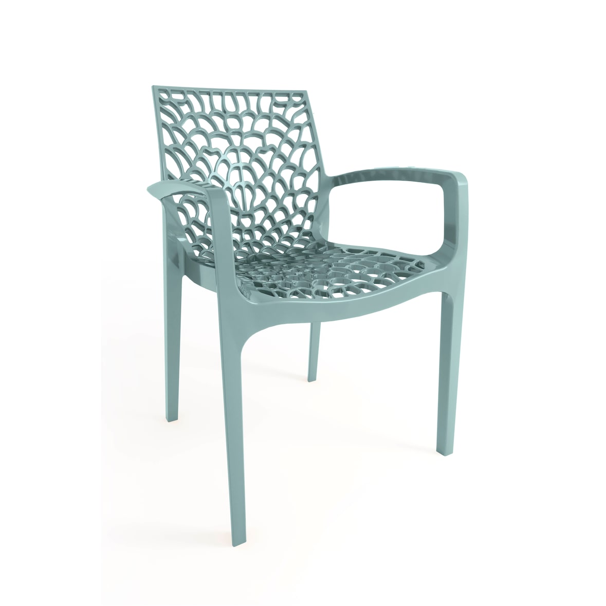 METRO PROFESSIONAL Outdoor Armlehnstuhl stapelbar Maurage, Kunststoff, salbeigrün