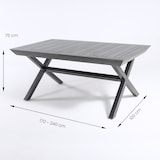 thumbnail of Mesa para exterior extensible de 170 cm a 240 cm, Aluminio color antracita, Tamaño: 170/240x98x76 cm