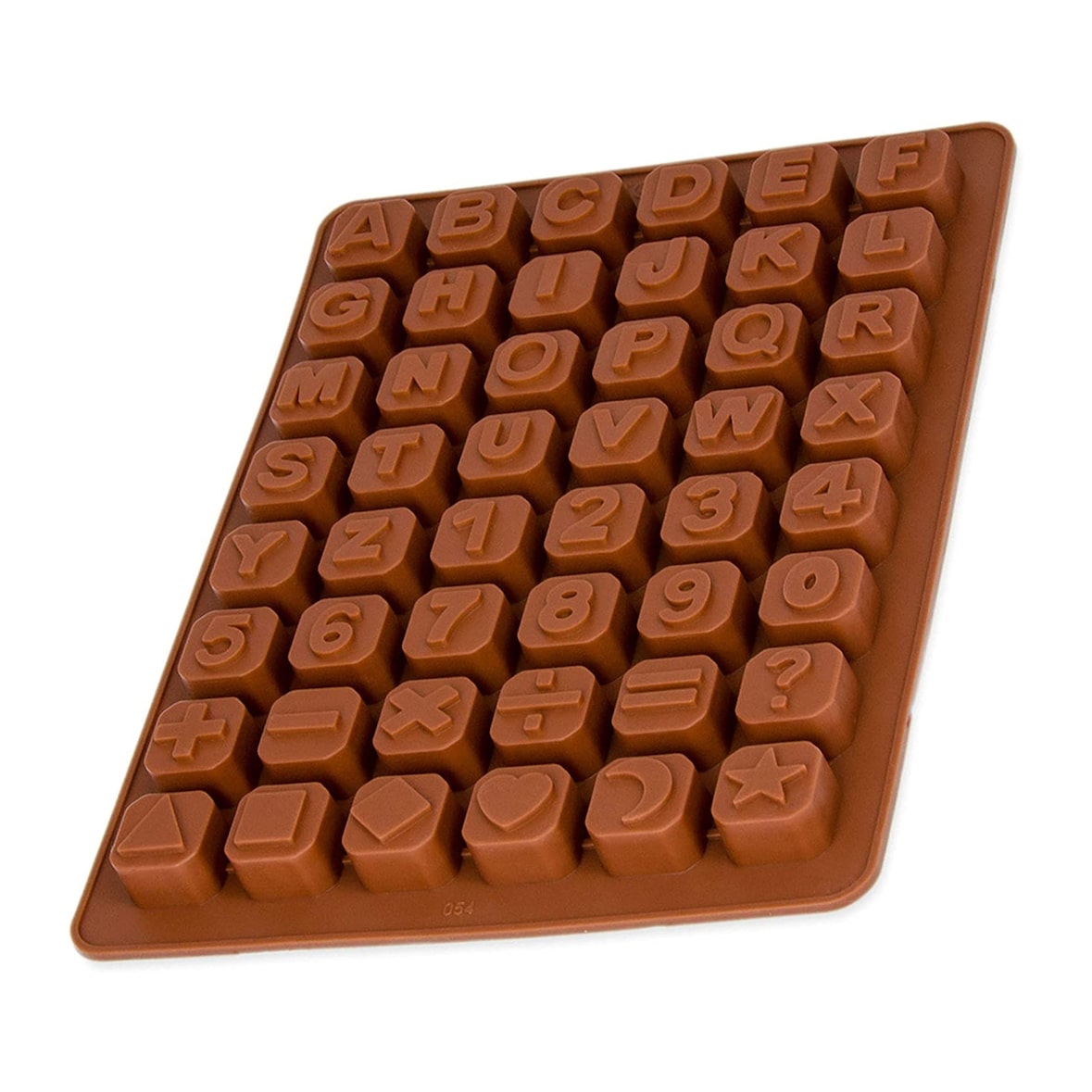 Silikonform Buchstaben und Zahlen - braun 24x18x1,5cm - Silikon Form Backen, Seife & mehr - Backform