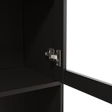 thumbnail of Merax Buffetkast 120 x 40 x 191 cm, hoge vitrinekast met glazen deuren, barvak, glashouder, stopcontacten, USB-A en USB-C, zwart
