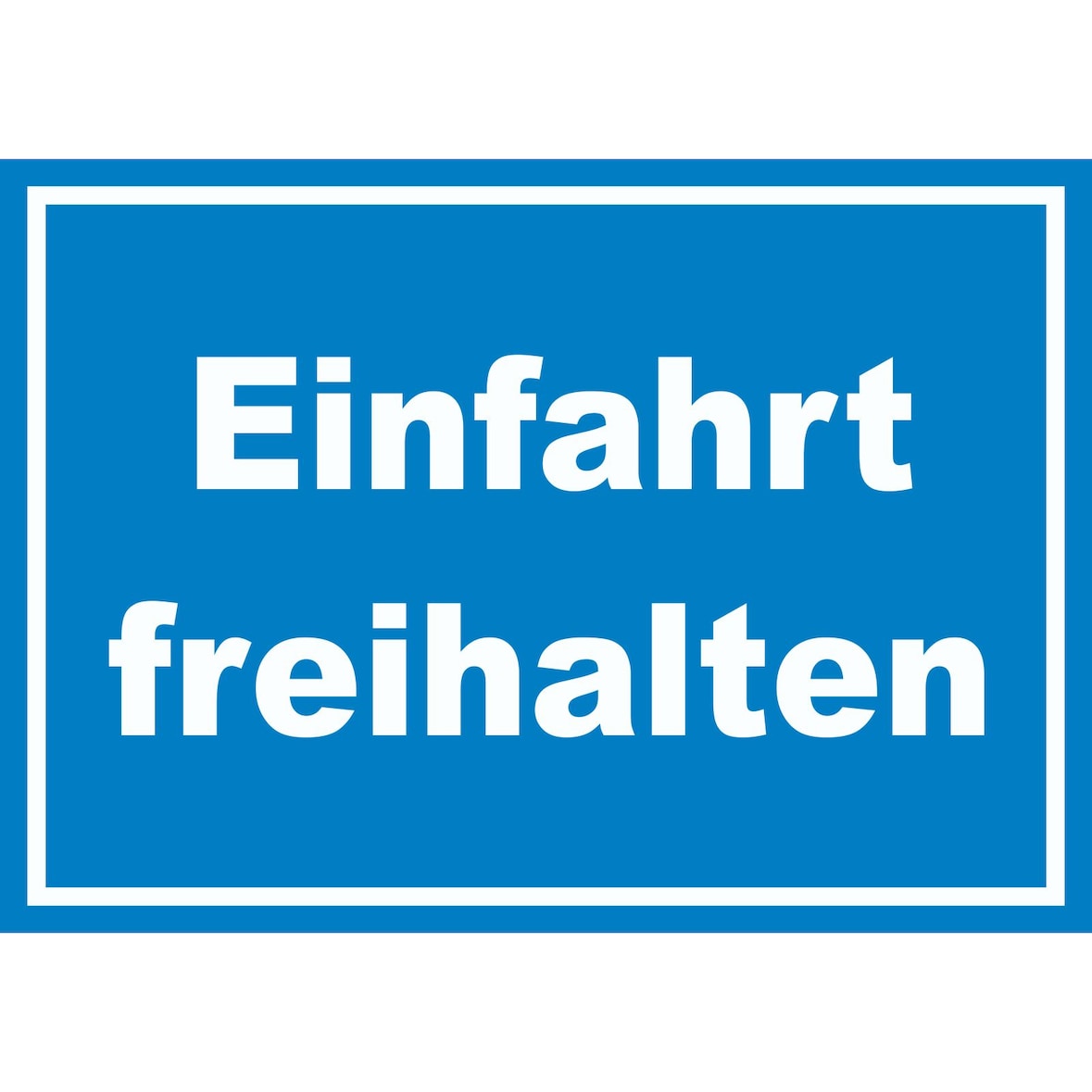 Einfahrt freihalten Schild weiß-blau A6 Rückseite selbstklebend
