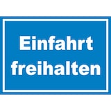 thumbnail of Einfahrt freihalten Schild weiß-blau A6 Rückseite selbstklebend
