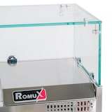 thumbnail of Romux® Kühlvitrinen für Tapas 200x33x44 cm aus Edelstahl und Glashaube mit 10 Becken GN 1/4 | Gekühlte Vitrine mit digitalem Dixell-Thermostat