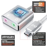 thumbnail of Primewire Externe Soundkarte USB C, USB Typ C auf Klinke 3,5mm, Kopfhörer Adapter, Audio zu USB Adapter, DAC, kompatibel mit Samsung, Huawei UVM.